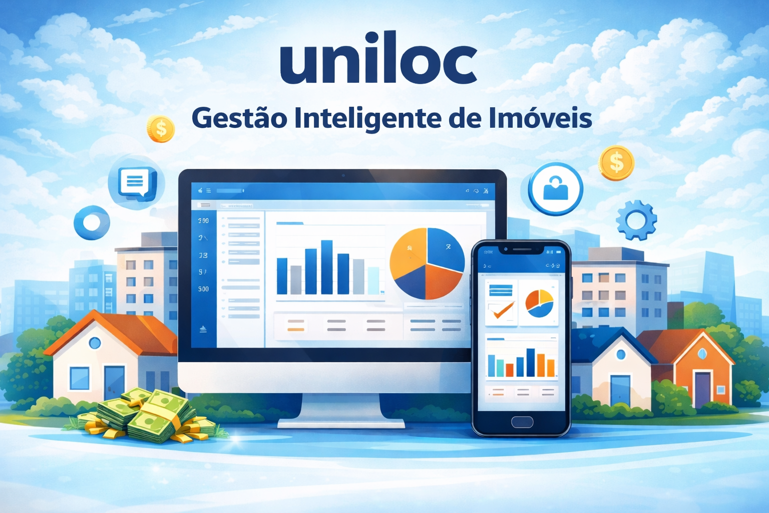 Ilustração sobre gestão integrada para imóveis